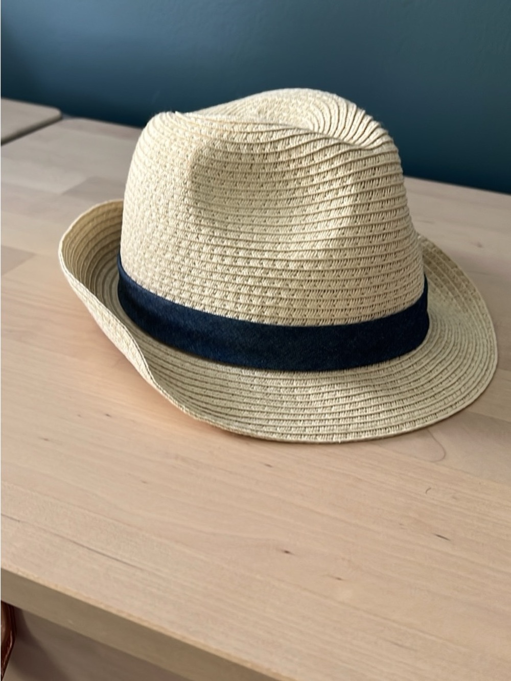 Boy’s Straw Fedora Hat with Black Band